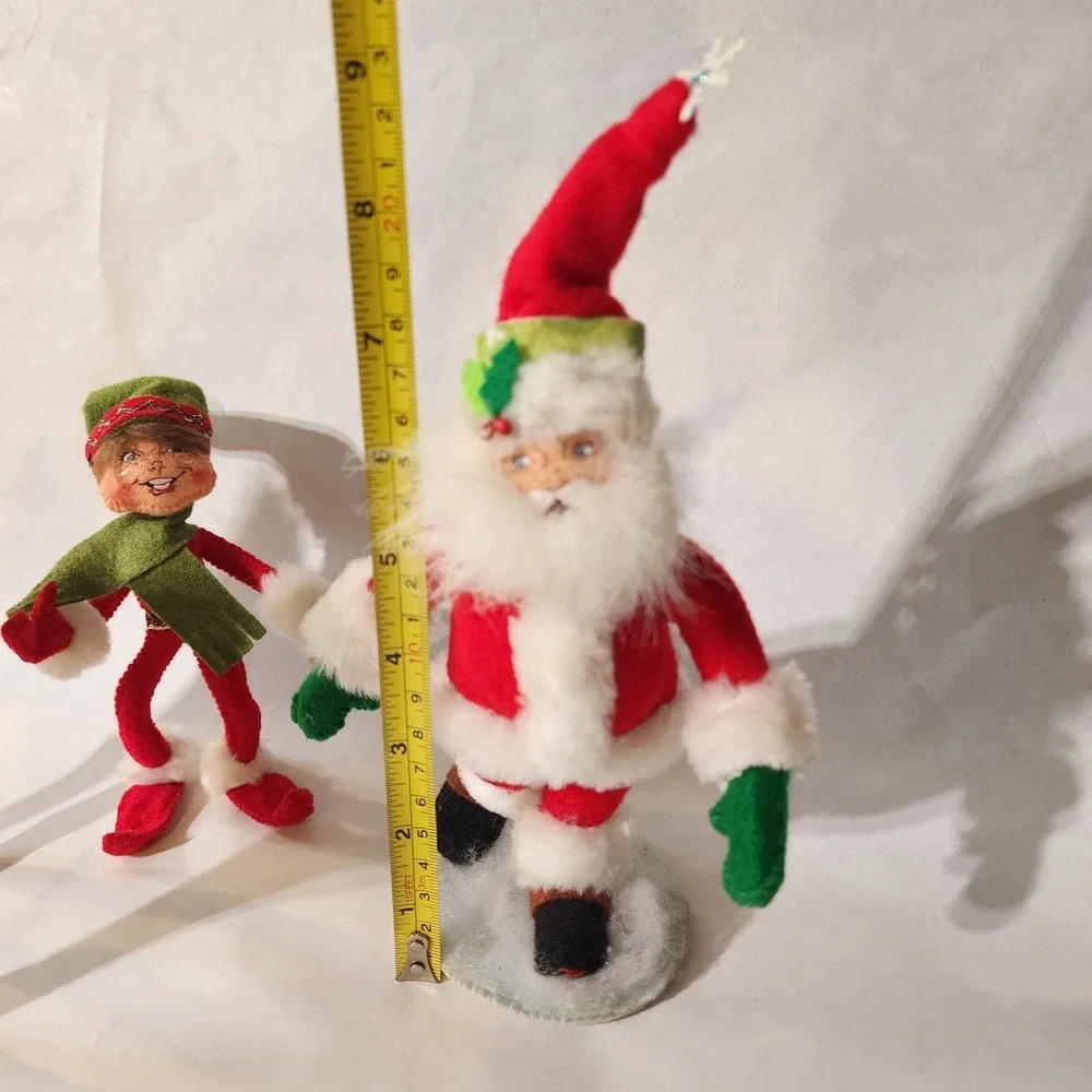 Annalee Christmas Set‎ - Santa, Elf, Reindeer & Yorkie Dog - Retired